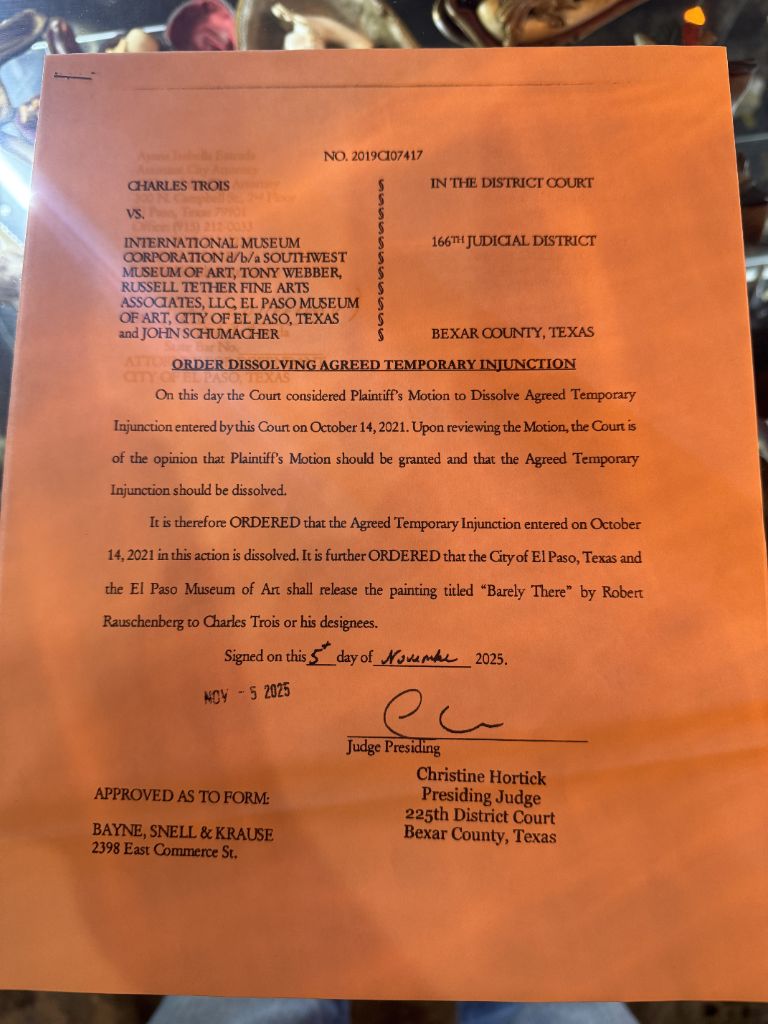 District Court Order - Robert Rauschenberg